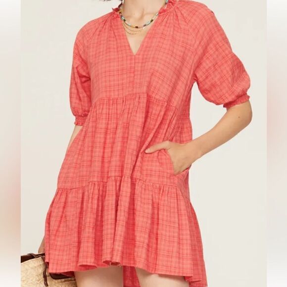 BB Dakota Steve Madden Salmon Pink Dress with Pockets. Size Small - Picture 1 of 9